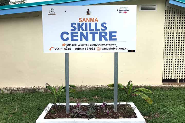 The sign out front of Sanma Skills Centre