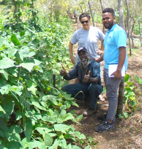 Chefs Leo and Kandy inspecting crops at the Angseilo Farm
