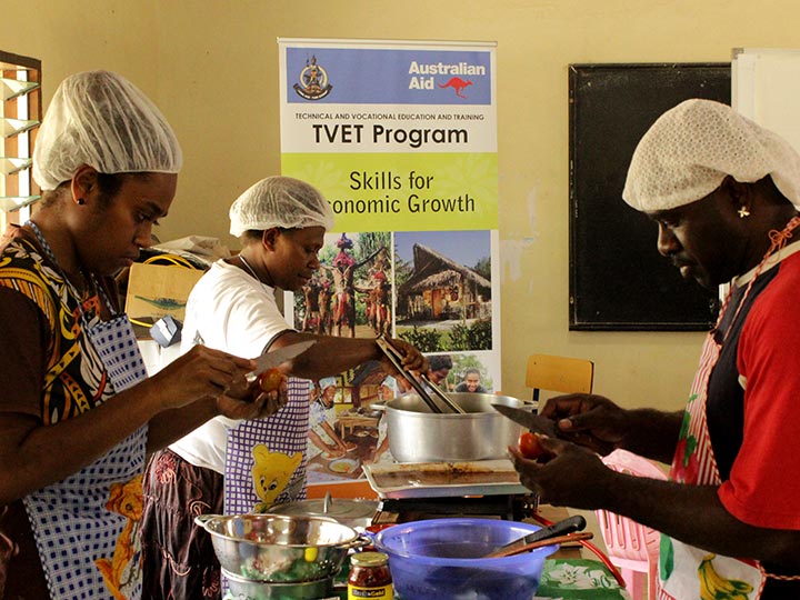 Students in a cooking workshop at VIT Hospitality and Tourism School