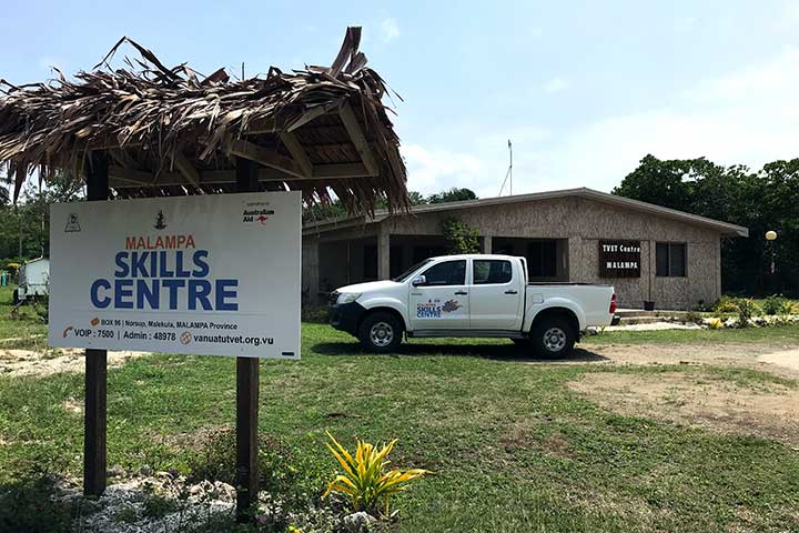 The sign out front of Malampa Skills Centre