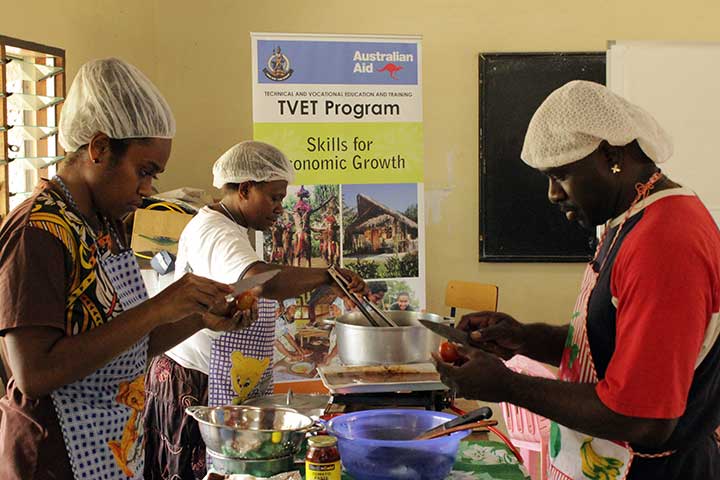 Students in a cooking workshop at VIT Hospitality and Tourism School