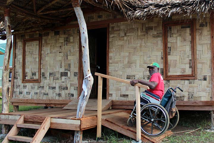 A model bungalow on Tanna Island, built ensuring wheelchair accessibility 