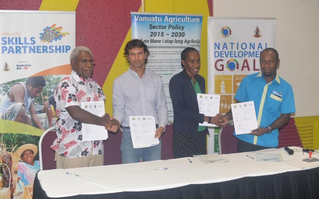 Vanuatu Skills Partnership signs public private partnership agreement with Cocoa Premium Limited, Agriculture Department and Malampa Province